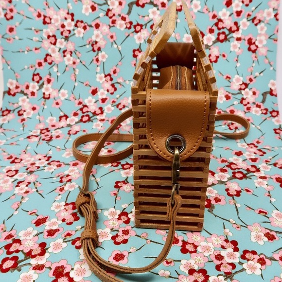 RARE UNIQUE SMALL BAMBOO SATCHEL CROSSBODY - Picture 5 of 8